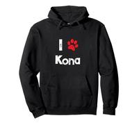 Cute Dog Name Kona Pet Puppy Dog Paw Lover Quote Pullover Hoodie