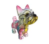 Cute Dog Night Light - Colorful Resin Stained Glass Dog Lamp | USB Rechargeable Pug French Bulldog Tabletop Night Light | Adorable LED Table Lamps for Home Bedroom Decor (B)
