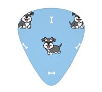 Cute Dog Of Schnauzer Animal Pattern,12 Pcs Guitar Pick,3 Different Thickness Plectrums for Acoustic Guitar Bass Ukulele (0.46mm 0.96mm 0.71mm)