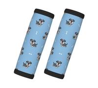 Cute Dog of Schnauzer Animal Pattern, 2 Pcs Luggage Handle Wrap Grips, Comfort Soft Handle Covers Luggage Tag