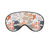 Cute Dog Or Foxy Fox Wolf Sleep Mask Night Cover Eye for Women Men BlockLight for Airplane Travel Nap Adjustable Strap