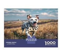 Cute Dog Paperboard Dalmatian Running in Field Classic Jigsaw Puzzle Interactive Boredom Buster 38x26cm/1000pcs