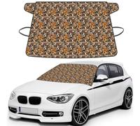 Cute Dog Pattern, Car Windshield Cover, Protective Windscreen Cover - Snow Ice Sun UV Dust Water Resistant - Fit for Most Cars