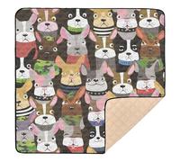 Cute Dog Pattern French Bulldog Cute Foldable Baby Activity Play Mat for Floor 1-Piecing Infant Play Mat for Baby Kids Toddlers Infants, 50'' x 50''