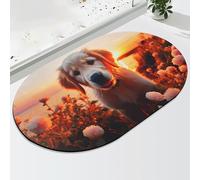 Cute Dog-Patterned Floor Mat, 3d Illusion Rug, Instant Water Absorption, Safe and Non-slip, for Entryway, Living Room, Bathroom, Bedroom(Red1,Small)
