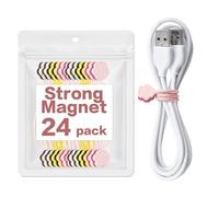 Cute Dog Paw Magnetic Cable Ties (24 Pack, 7.28 In) silicone cable ties reusable,Strong magnetic adsorption,Great for Bundlingand Organizing, Holding Stuff Book Markers, Fridge Magnets (Multicolor)