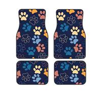 Cute dog paw Print 4-Piece Car Floor Mats Set Waterproof Foot Pads Full Coverage Vans Sedans Trucks