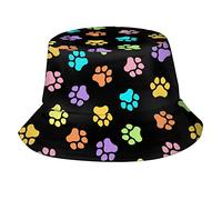 Cute Dog Paw Print Bucket Hats for Women Men Packable Beach Sun Fishing Boonie Hats Outdoor Summer Travel Hats Caps Unisex, Dog Paw-002, One size