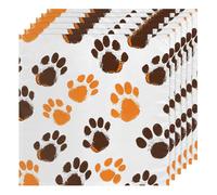 Cute Dog Paw Print Cloth Napkins Set of 6, Animal Dog Paw Print Pattern Washable Dinner Napkins Oversized Soft Reusable Satin Tables Napkins for Party Events Wedding, 50 x 50 CM, Hotel Quality