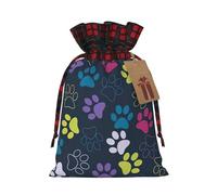 Cute Dog Paw Print Gift Reusable Bags Festive Drawstring Pouches Versatile Birthday Wedding Favors