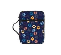 Cute Dog Paw Print Soft Bible Storage Bag Scripture Holder Waterproof for Worship Travel Devotional