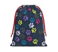 Cute dog paw print Super soft velvet Christmas bag, fit for Halloween promotion and daily storage