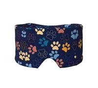 Cute Dog paw Printed Sleeping Blindfold, Padded Ear Warmer Mask, Adjustable Head Wrap, for Deep Relaxation