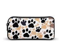 Cute Dog Paw Prints Pencil Case - Large Aesthetic Makeup Bag Multi-Purpose Pencil Pouch Cute Cosmetic Bag with Zipper Closure for Office, Home, Study & Travel