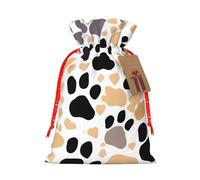 Cute Dog Paw Prints Print Drawstring Gift Reusable Bags Party Favors Holiday Birthday Eco-Friendly Pouches