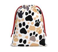 Cute Dog Paw Prints Print Functional Gift Storage Bag Eco-Friendly Comfortable Touch Outdoor Activities Use