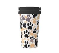Cute Dog Paw Prints Print Travel Mug Coffee Cup Thermal Leakproof, Insulated Stainless Steel Flask Hot Cold Drinks Cup