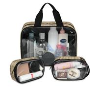 Cute Dog Paws Print Travel Makeup Bag for Women Men, Translucent Cosmetic Bags 3 Pcs Large Shower Wash Pouch Toiletry Cosmetic Toiletries Organizer