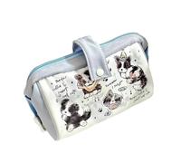 Cute Dog Pencil Case Cartoon Canvas Pen Holder Large Capacity Animal Pencil Box School Supplies 11.81x7.87x1.97inch- Border Collie Puppy