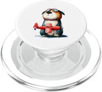 Cute Dog Pilot with Red Airplane Aviator Puppy PopSockets PopGrip for MagSafe