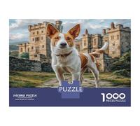 Cute Dog Premium Paper Dog at Castle Ruins DIY Jigsaw Puzzle for Kids 12+ Fun Stocking Filler 38x26cm/1000pcs