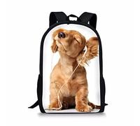 Cute Dog Print Durable Kids Back to School Backpack Polyester Book Bag