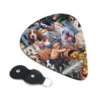Cute Dog Printed Guitar Picks 6 Pcs Guitar Plectrum Acoustic Electric Guitar Pick For Bass Electric Acoustic Guitars Ukulele Thin Medium Thick Set 0.46mm