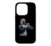 Cute Dog Pug Playing Trumpet Musician Music Case for iPhone 14 Pro