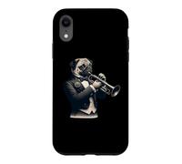 Cute Dog Pug Playing Trumpet Musician Music Case for iPhone XR