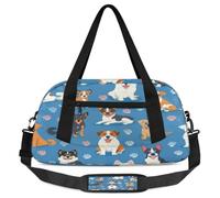 Cute Dog Puppy Kids Overnight Duffle Bags Boys Girls Teen Cartoon Dogs Sports Gym Bag for Weekender Travel Gymnastics Dance Ballet