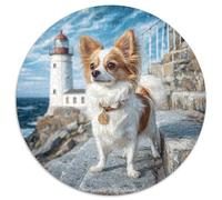 Cute Dog Puzzle 1000 Pieces Jigsaw Circular Jigsaws Adults Kids Puzzles Perfect for Relaxation Whimsical Challenges Extra Fun Unique 1000pcs (67.5x67.5cm)