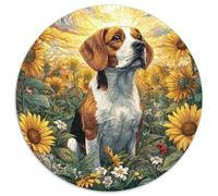 Cute Dog Puzzle 1000 Pieces Jigsaw Round Jigsaws Adults Kids Puzzles Challenging Games Presents Creative Geometric Challenging And Brainteasing Fun Adult 1000pcs (67.5x67.5cm)