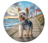 Cute Dog Puzzle 1000 Pieces Jigsaw Round Jigsaws Adults Kids Puzzles Challenging Games Presents Creative Geometric Challenging And Brainteasing Fun Adult 1000pcs (67.5x67.5cm)