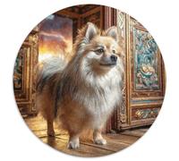 Cute Dog Puzzle 1000 Pieces Jigsaw Round Jigsaws Adults Kids Puzzles Inspirational Challenge Adult Reliever Family Game Stress Difficult 1000pcs (67.5x67.5cm)