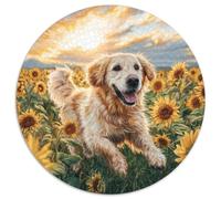 Cute Dog Puzzle 1000Pc Jigsaw Round Jigsaws Adults Kids Puzzles Perfect for Relaxation Whimsical Challenges Extra Fun Unique 1000pcs (67.5x67.5cm)