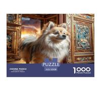 Cute Dog Recycled Paper Jigsaw Puzzle 1000 Pc -Collie (art Gallery Interior) Challenging Game Toys Gift for Home Wall Decoration52x38cm/1000pcs