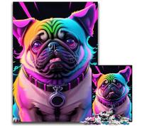 Cute Dog Retro StyleJigsaws 1000 Pieces for Adults Wooden Jigsaw Puzzles Perfect for Family Fun Party Games Birthday Party Favors 1000 PCS(75x50cm)