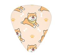 Cute Dog Shiba Inu,12 Pcs Guitar Pick,3 Different Thickness Plectrums for Acoustic Guitar Bass Ukulele (0.46mm 0.96mm 0.71mm)
