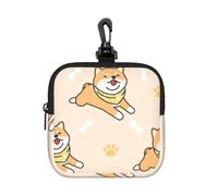 Cute Dog Shiba Inu, Square Zipper Storage Bag, Neoprene Coin Purse, Small Wallets, Change Pouch, Change Purse