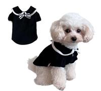 Cute Dog Shirt Embroidered Sailor Costume 100% Cotton & Polyester Funny Pet Halloween Costume Sleeved Dog Clothes Hoodie Clothes All Season (Black, Medium)