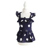 Cute Dog Simple Color Sweety Style Camisole Dress with Bow for Small, Extra Small Dog Teddy, Pug, Chihuahua, Shih Tzu, Yorkshire Terriers G-Navy XL
