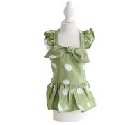 Cute Dog Simple Color Sweety Style Camisole Dress with Bow for Small, Extra Small Dog Teddy, Pug, Chihuahua, Shih Tzu, Yorkshire Terriers G-Green M