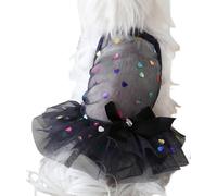 Cute Dog Simple Color Sweety Style Camisole Dress with Bow for Small, Extra Small Dog Teddy, Pug, Chihuahua, Shih Tzu, Yorkshire Terriers A-Black-1 XS