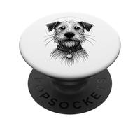 Cute Dog Sketch Scruffy Terrier Face Hand-Drawn Graphic Art PopSockets Adhesive PopGrip