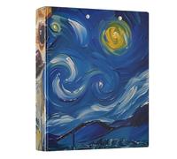 Cute Dog Standing Starry Night 3 Ring Binder 1.5 Inch Round Ring Binder View Binder Holds 200 Documents for Home School Office Use