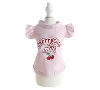 Cute Dog Sweety Style Camisole Top T-Shirt with Bow Sleeve for Small, Extra Small Dog Teddy, Pug, Chihuahua, Shih Tzu, Yorkshire Terriers E-Pink L