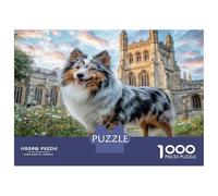Cute Dog Thick Paper Collie at Historic Cathedral Jigsaw Puzzle Bundle Family Activity 70x50cm/1000pcs