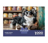 Cute Dog Thick Paper Papillon by Pantry Door Jigsaw Puzzle Bundle for Seniors Brain Training Secret Santa Gift 38x26cm/1000pcs