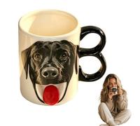 Cute Dog Tongue Ceramic Coffee Mug B Shaped Handle 3D Design Tongue Cup Red | Dog Tongue Ceramic Coffee Mug With Cute B Shaped Handle 3D Red Design For Tea Water Gift Funny Novelty Microwave Safe Cup Use