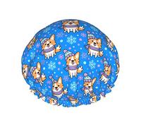 Cute Dog Welsh Corgi Shower Caps For Women,Waterproof Reusable Shower Hair Caps Bath Caps Turban Shower Cap For Girls